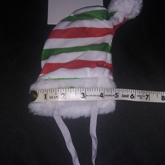 Bark and Bone Pet Santa Hat Bah Humbug Red/Green Striped Christmas Hat Dog/Cat - Picture 3 of 4
